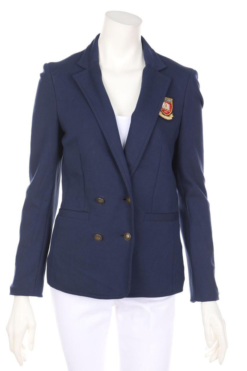 TOMMY HILFIGER - Zweireiher-Blazer mit Logo-Stickerei - D 36