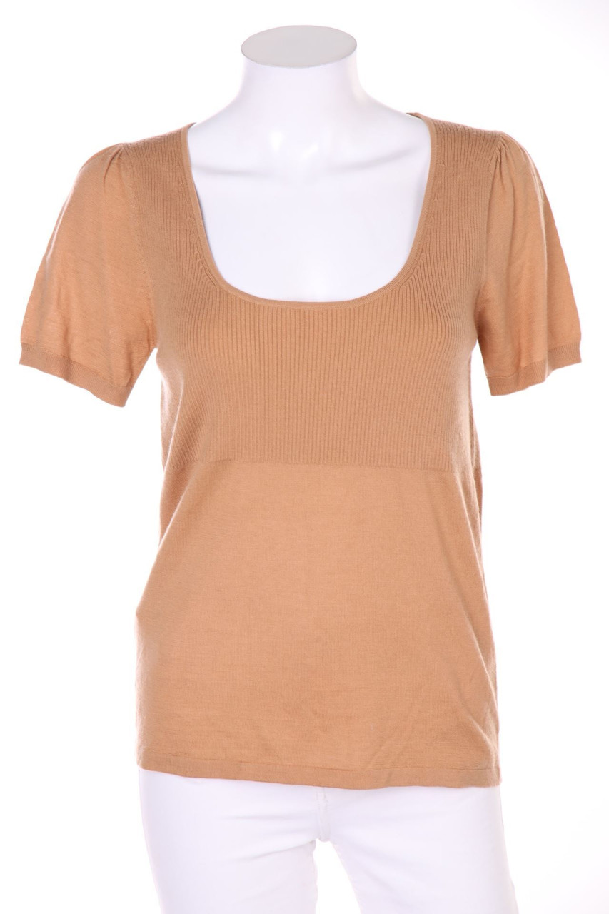 STEFANEL - Kurzarm-Strick-Pullover aus Wolle - L