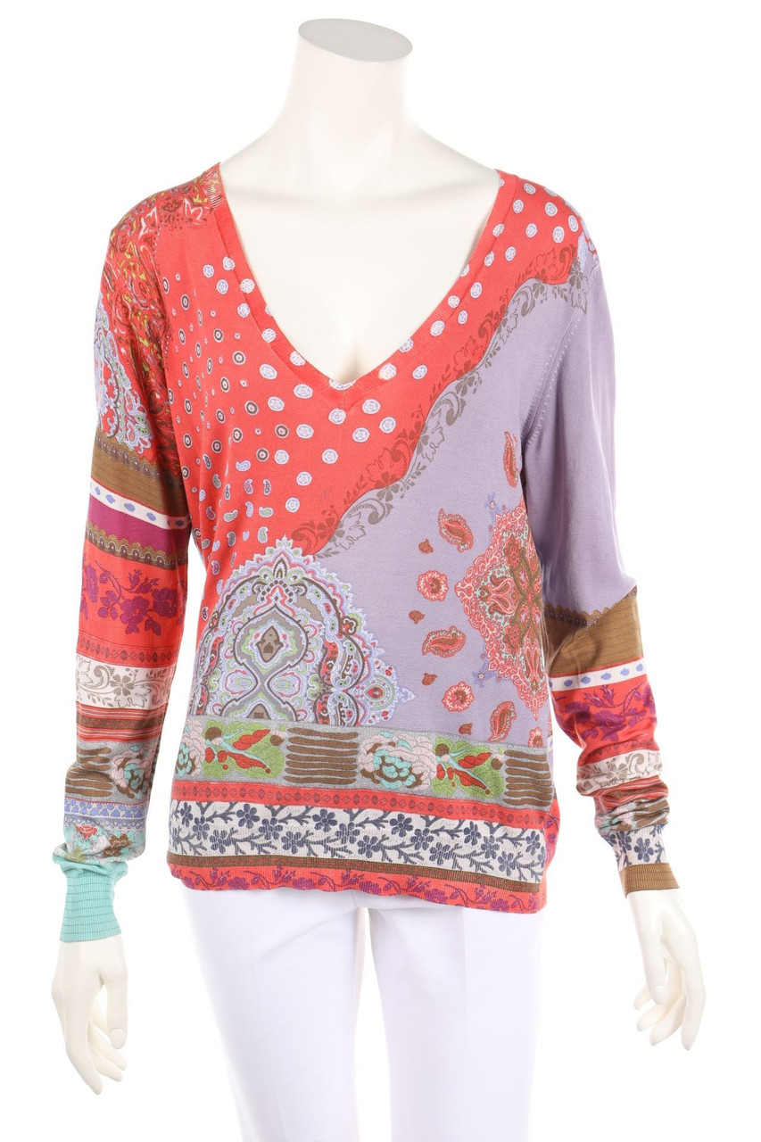 ETRO MILANO - Strick-Pullover mit Paisley-Print - D 42