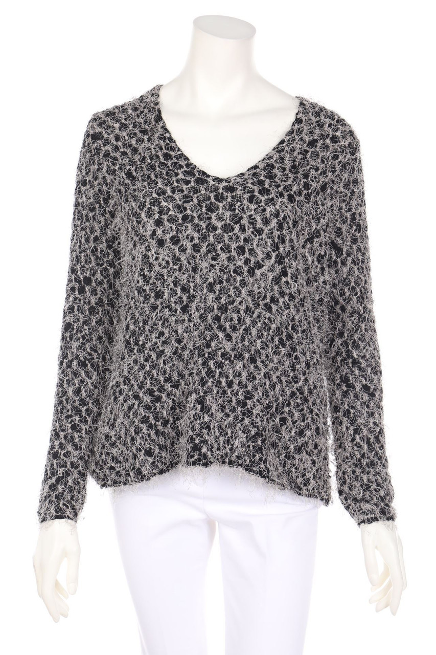 comma - Strick-Pullover mit Fransen - D 44