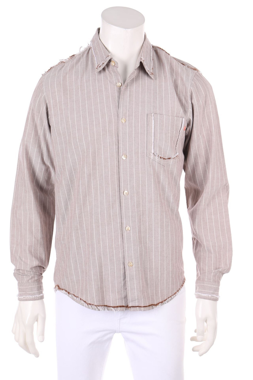 BOSS HUGO BOSS - gestreiftes Hemd mit Fransen - M