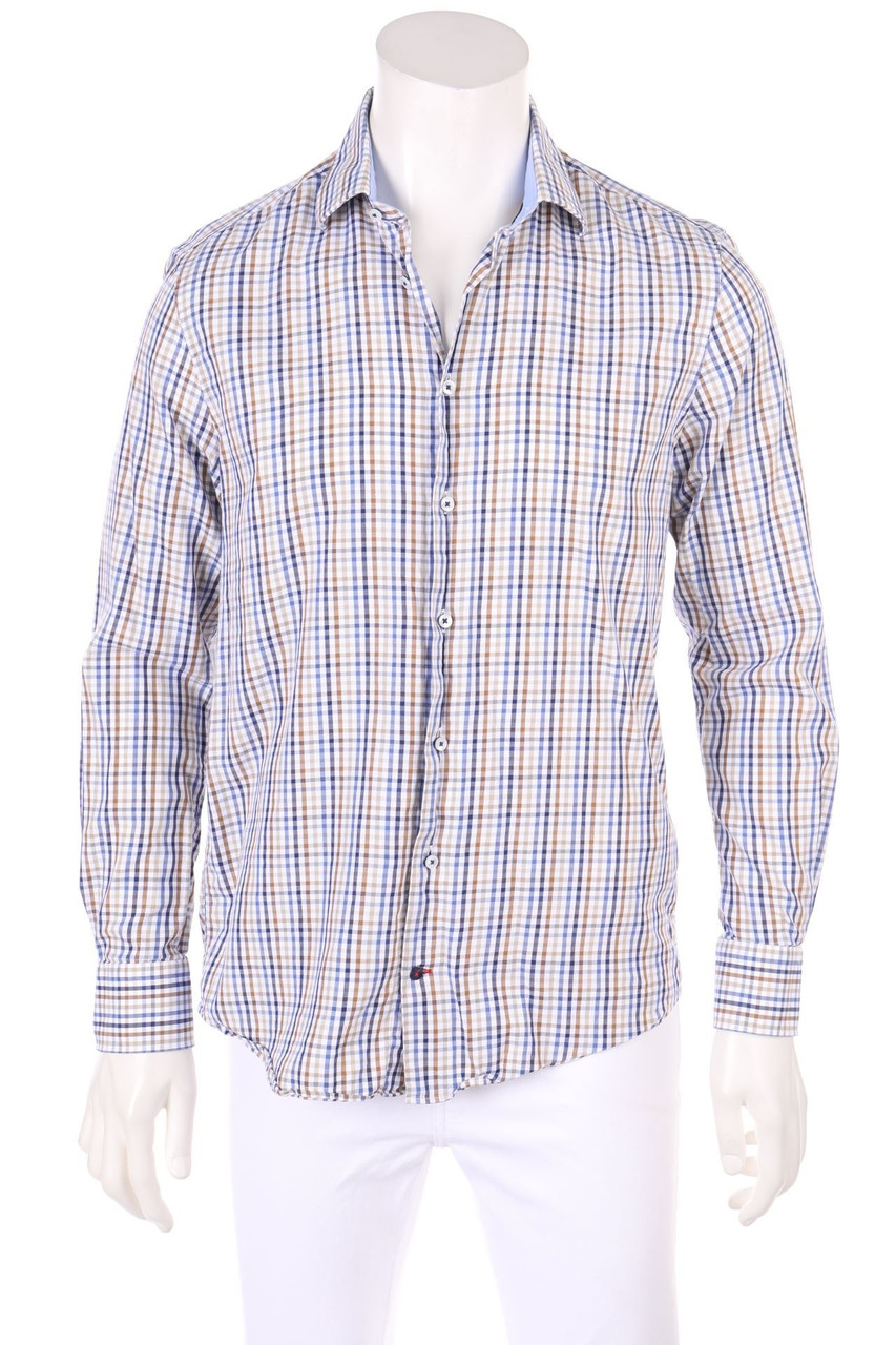 TOMMY HILFIGER TAILORED - kariertes Hemd mit Logo-Stickerei - 40