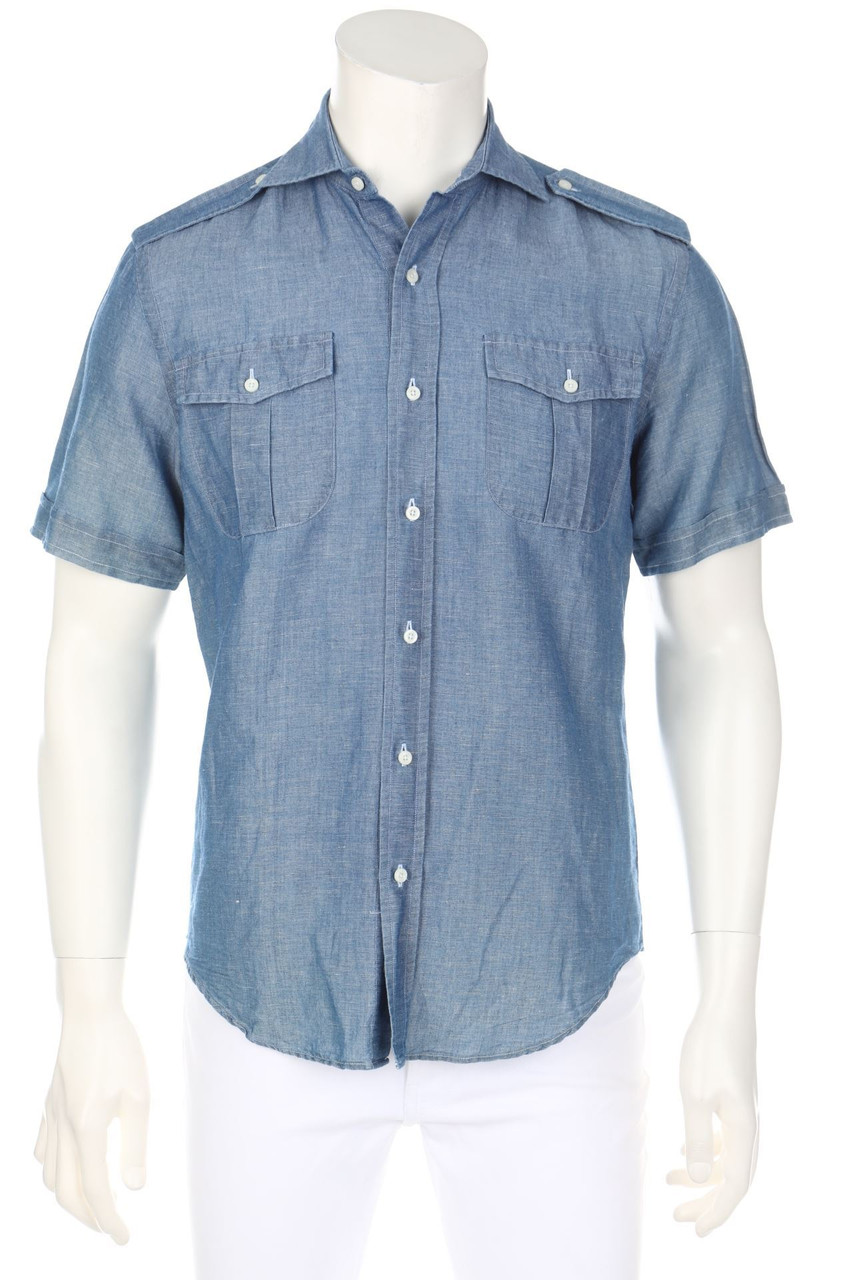 BOGGI Milano - Kurzarm-Hemd aus Leinen-Mix - S