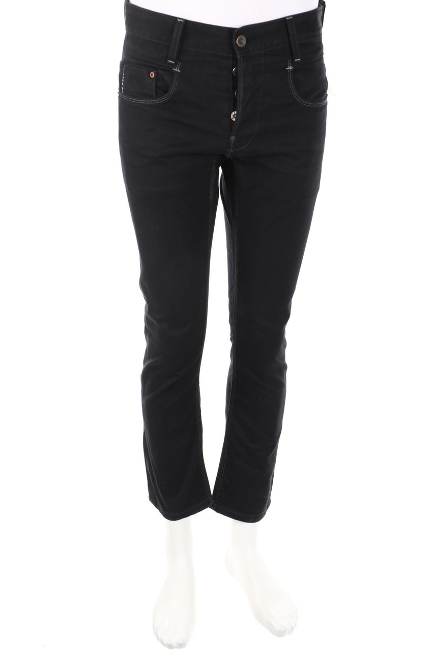 G-STAR RAW - Dark Denim Straight Cut Jeans mit Logo-Applikation - M