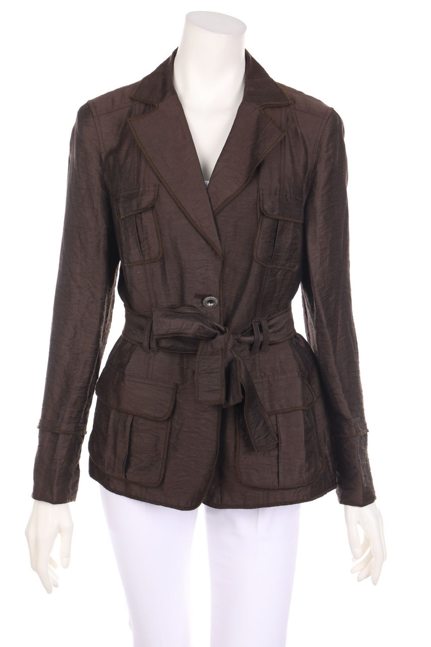 LUISA CERANO - Jacke aus Leinen-Mix mit Gürtel - D 42