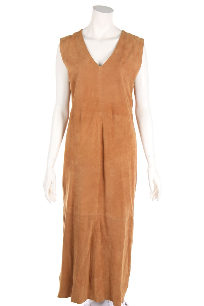 M MADELEINE - Maxi-Leather Dress with Slit - D 40