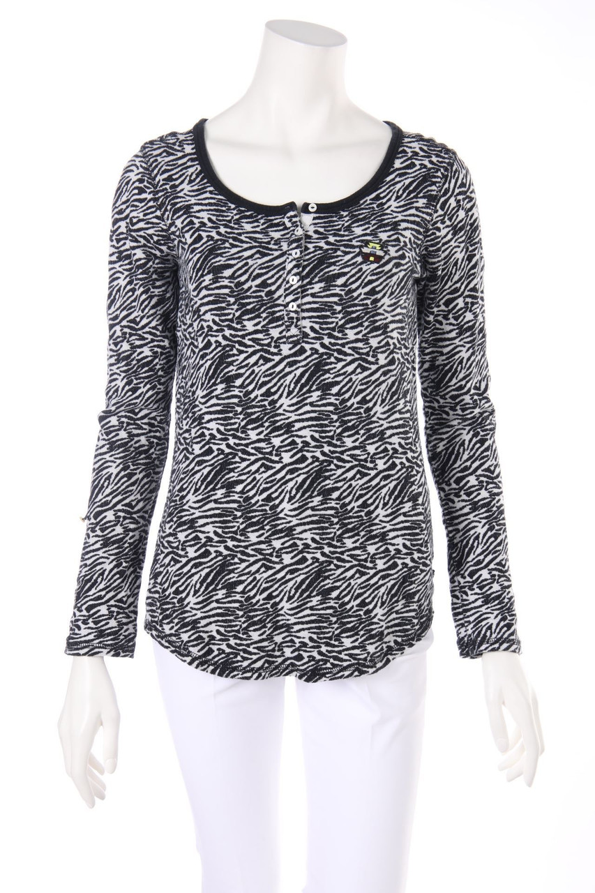 MAISON SCOTCH - Longsleeve-Shirt mit Applikationen - D 36
