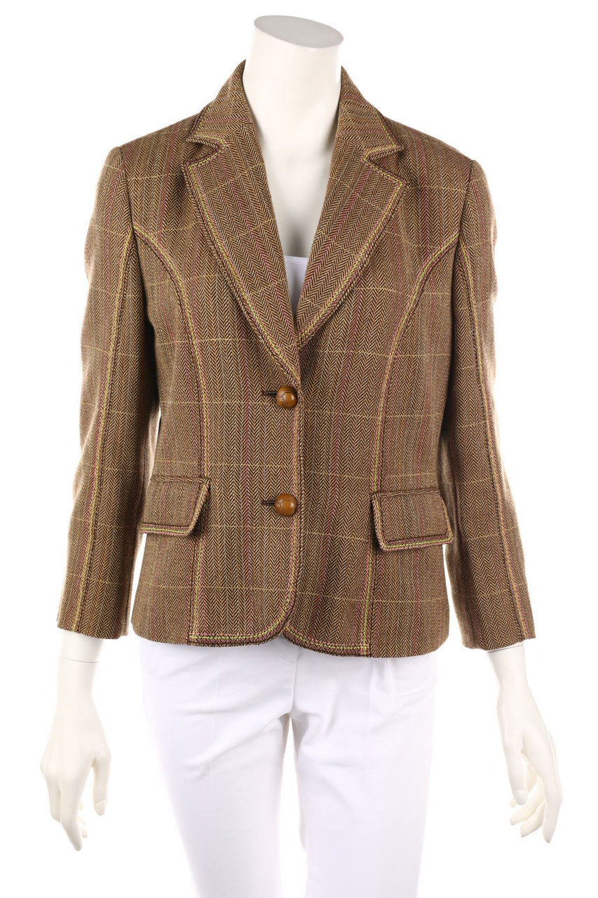 LUISA CERANO - Brit Style-Blazer-Jacke aus reiner Schurwolle - D 38