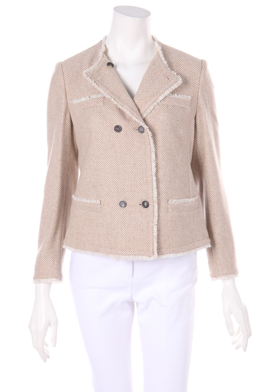 PIAZZA SEMPIONE - Zweireiher-Jacke aus 100% Kaschmir mit Fransen - D 36