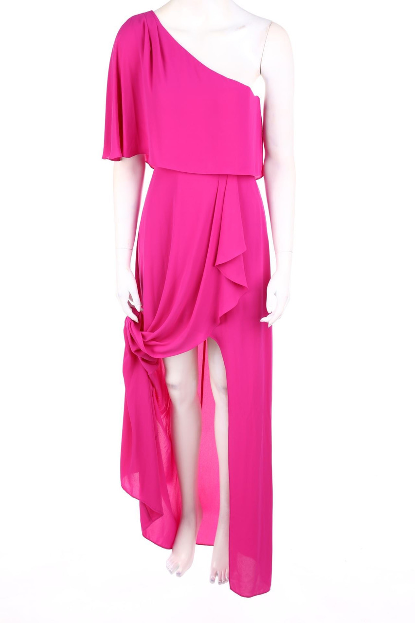 BCBG MAXAZRIA - One shoulder-Evening Gown with Volants - D 36