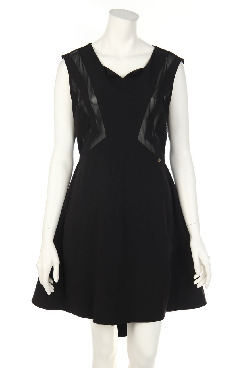 RINASCIMENTO - Vokuhila-Abendkleid mit Mesh-Einsatz - XL