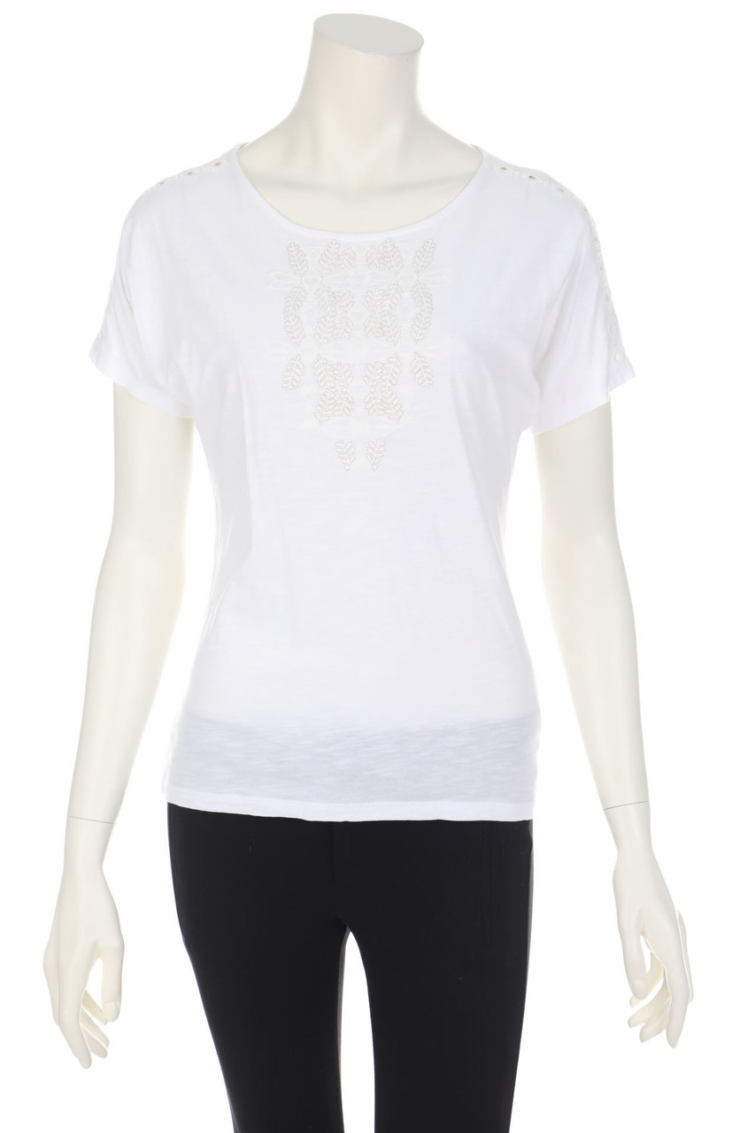 CAROLL - Batwing Shirt with Embroideries - XS