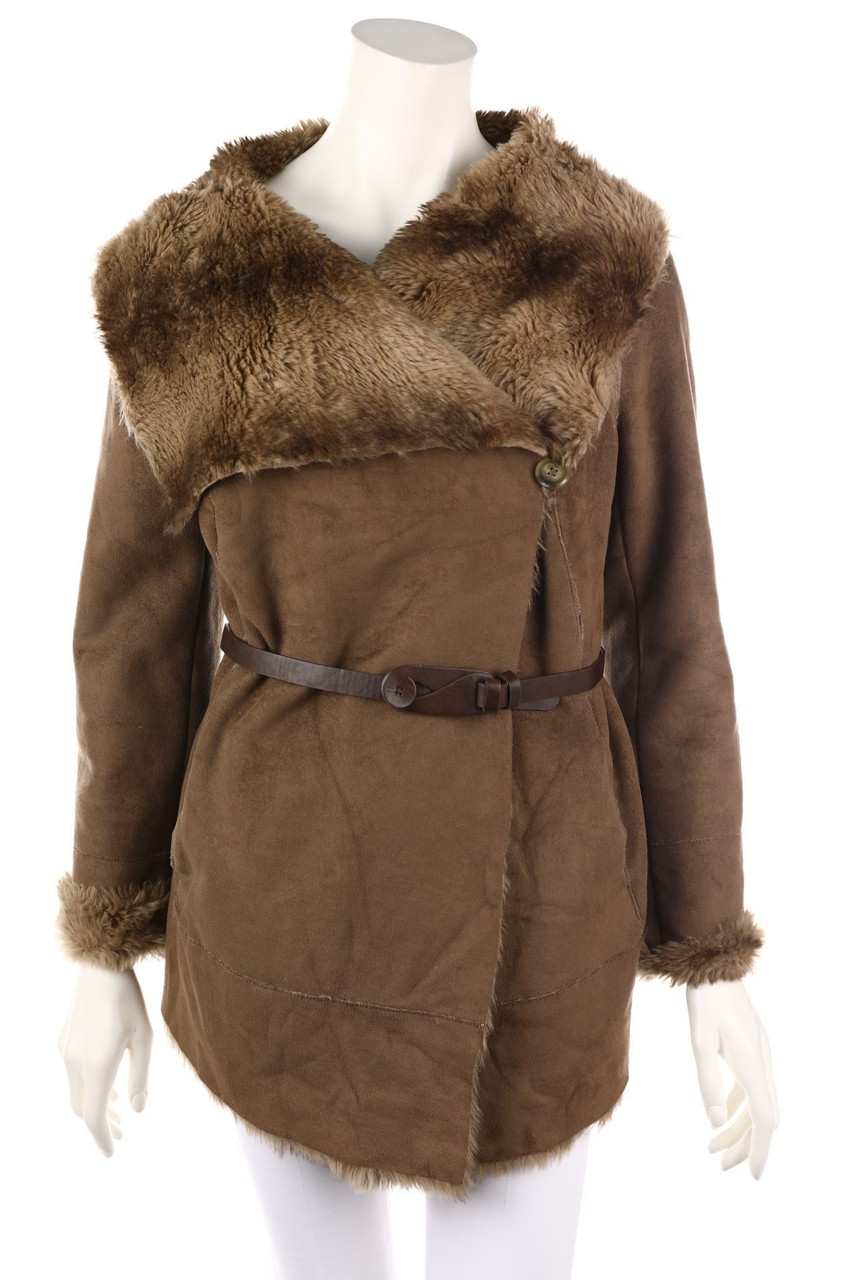 SILVIAN HEACH - Faux Shearling Jacket with Belt - XS