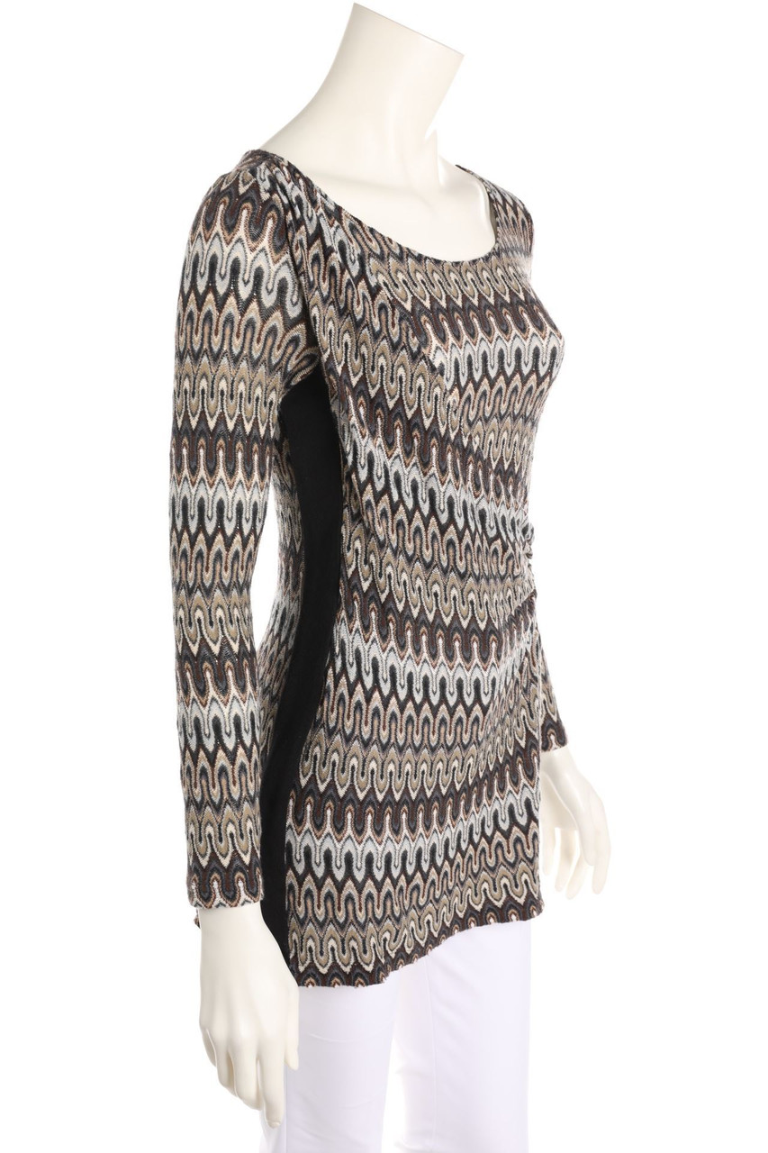 comma - Longsleeve-Shirt mit Zickzack-Muster - D 34