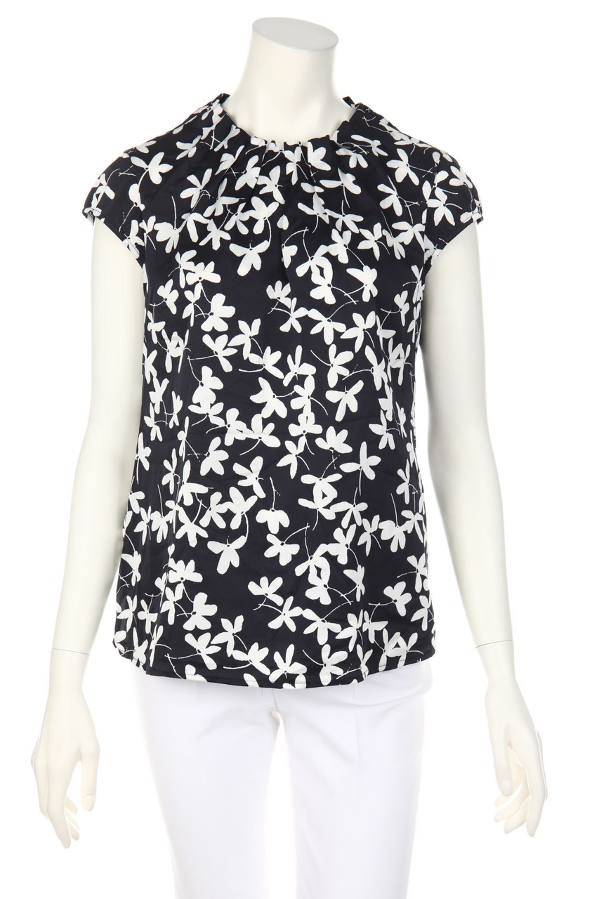 comma - Kurzarm-Bluse mit Blumen-Print - D 38