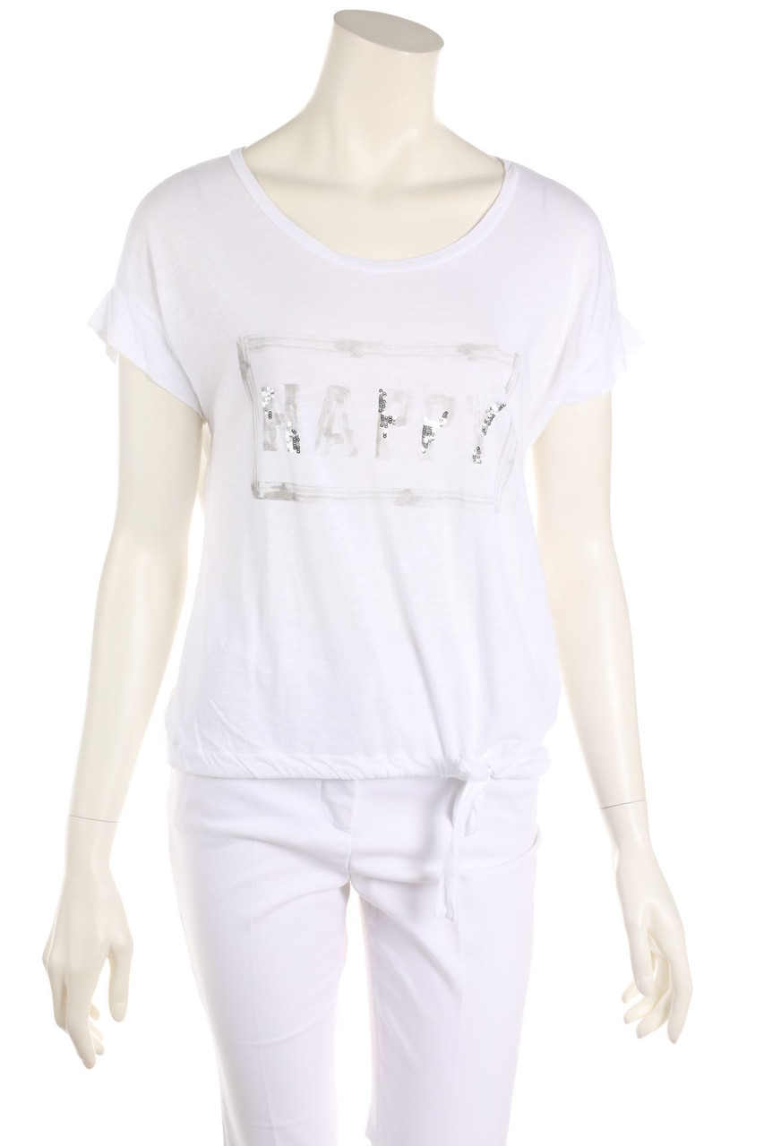 monari - Oversize-Kurzarm-Shirt mit Pailletten - D 34