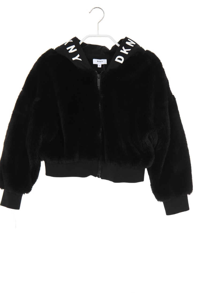 DKNY - Fake Fur-jacket with Logo-Print - 140