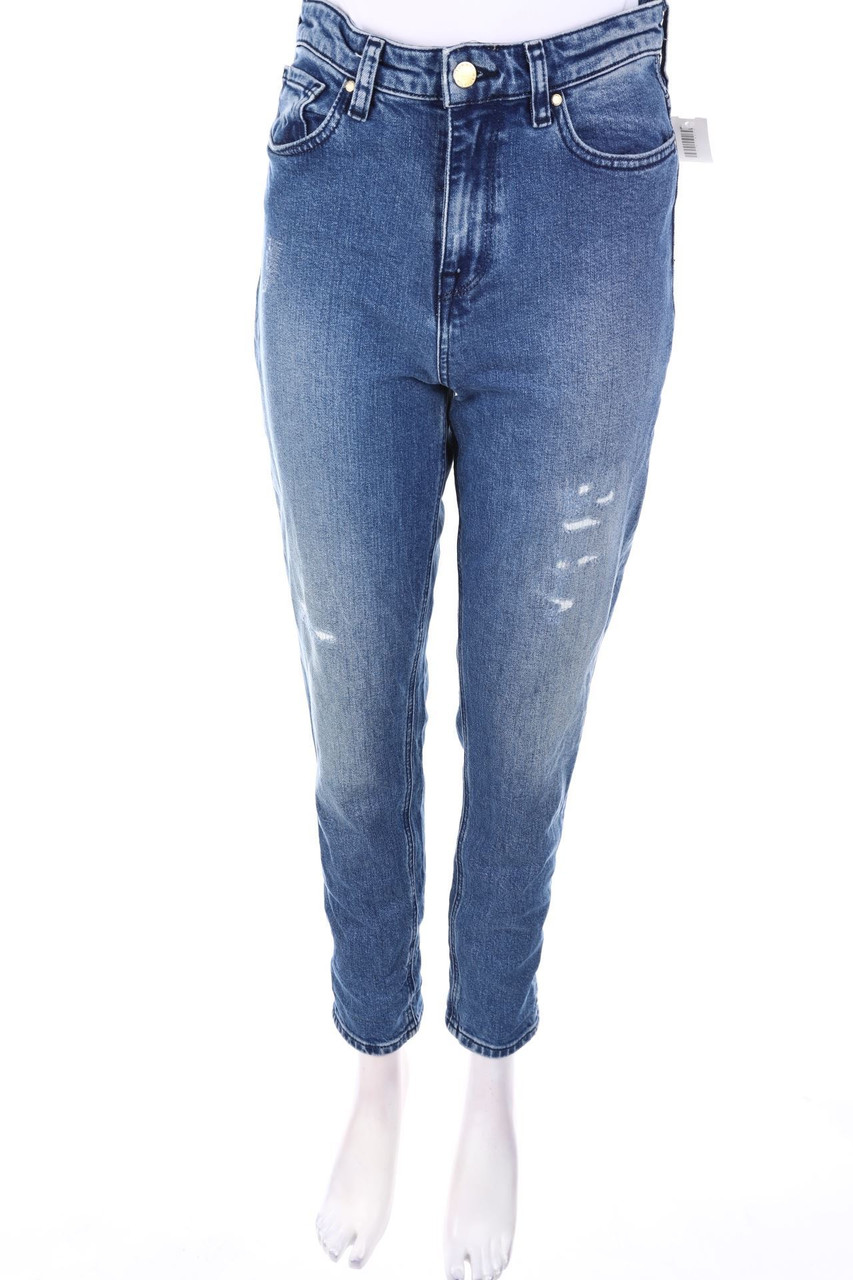 TOMMY HILFIGER - distressed High Waist-Jeans mit Logo-Patch - W28