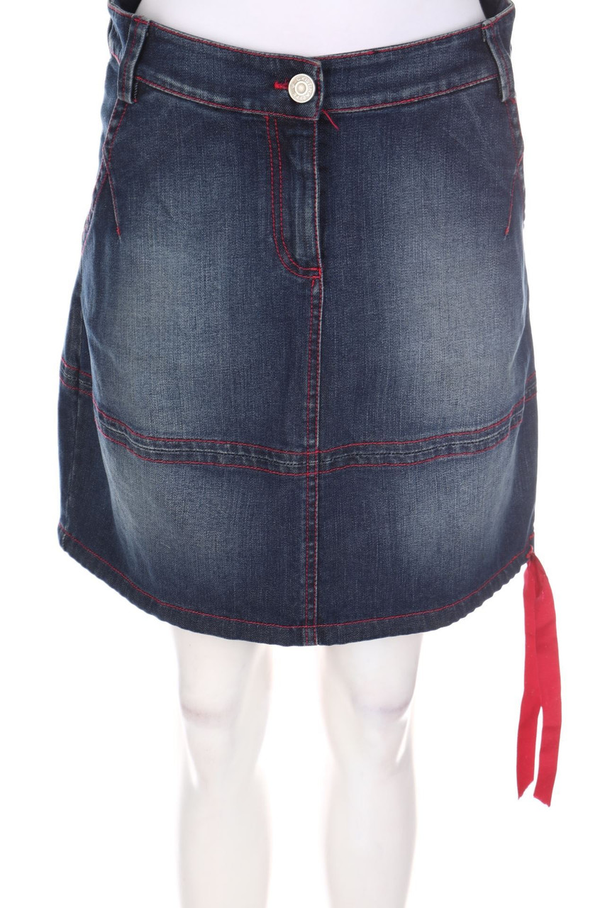CRISTINAEFFE - Denim Mini Skirt with Logo Application - D 42