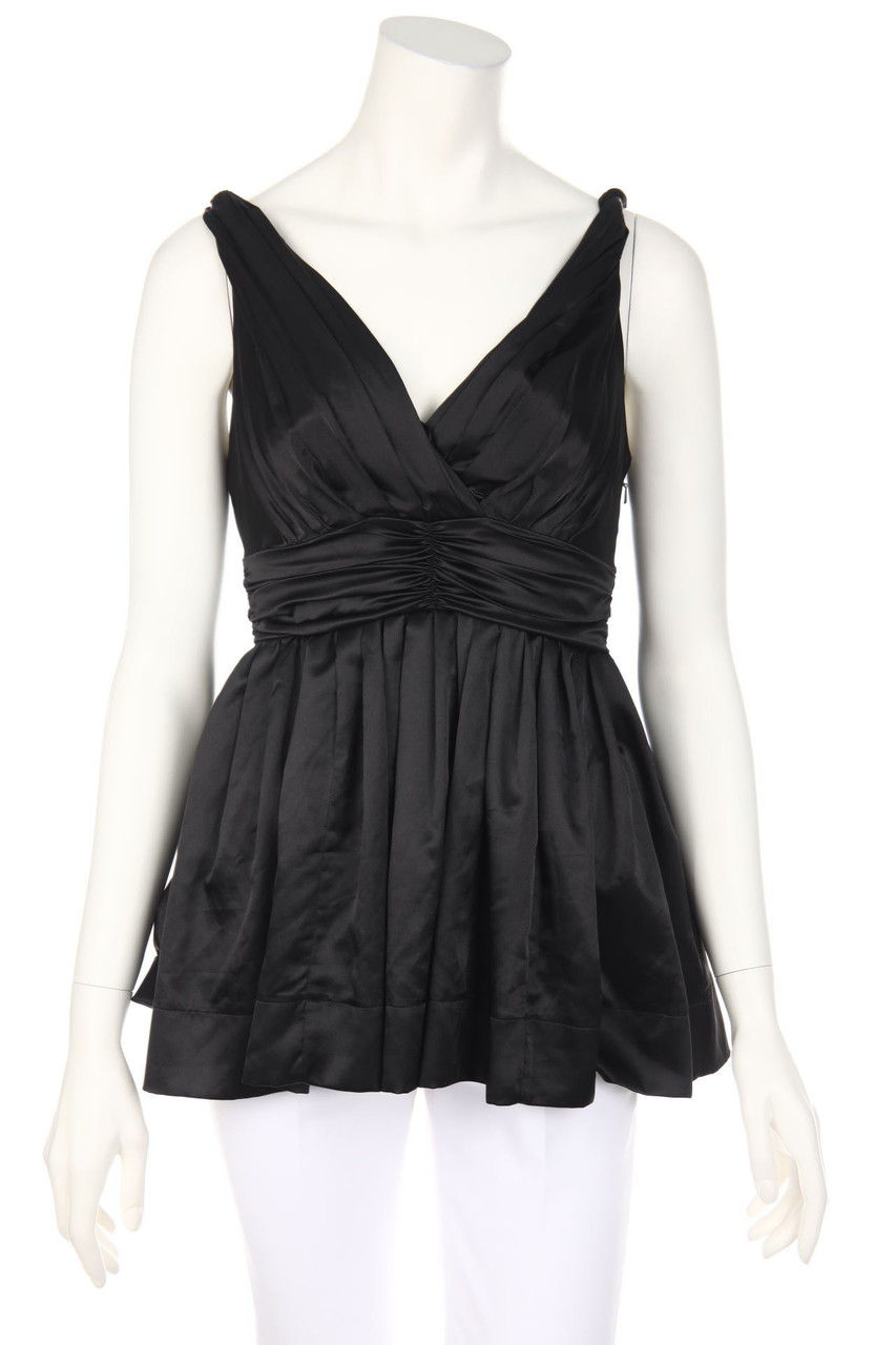 DKNY - Satin Blouse Top with Ruffles - D 34