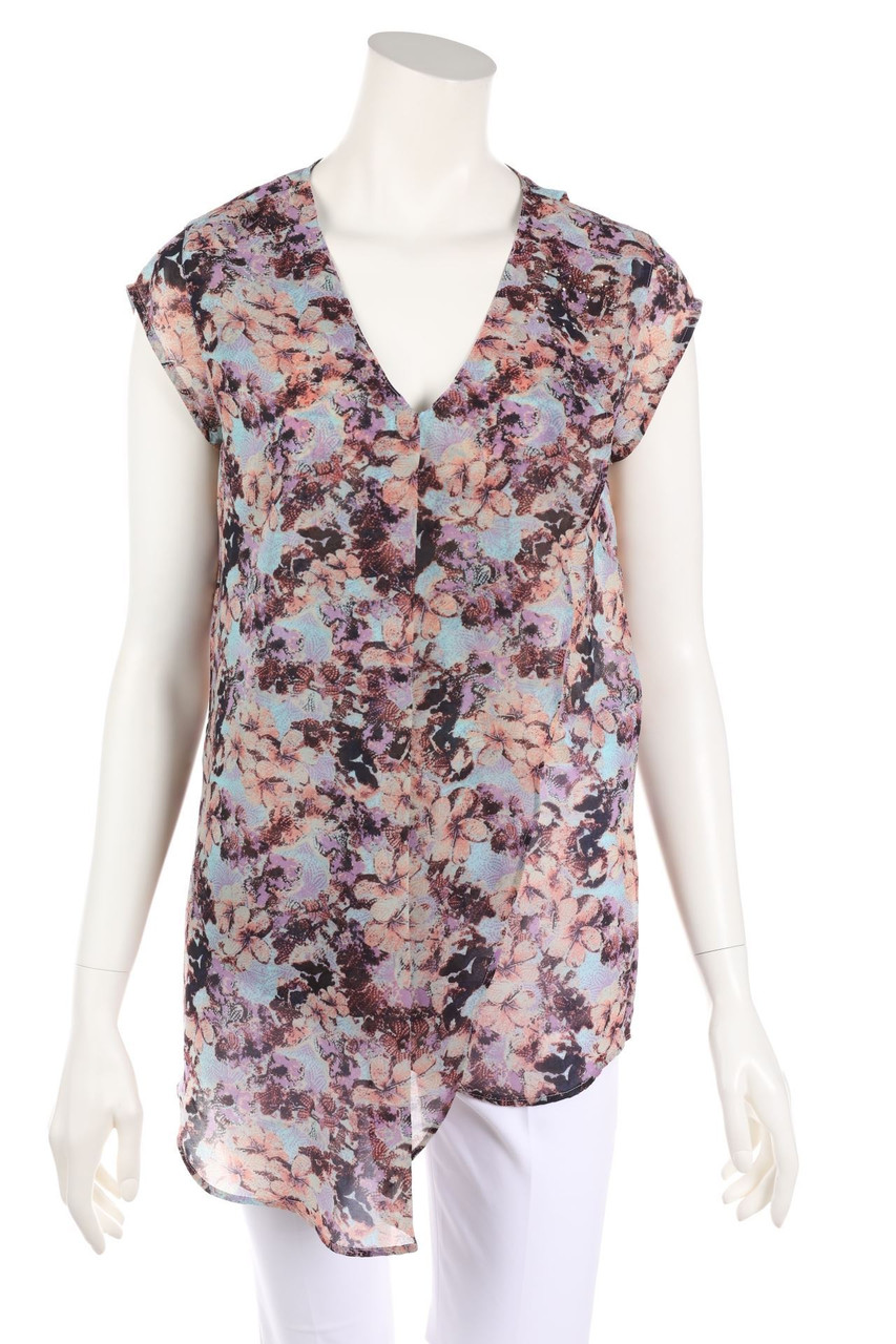 comma - Blusentop im Layer Look mit Blumen-Print - D 36