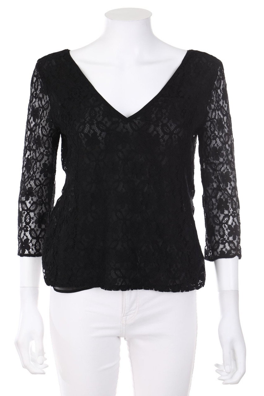 GERARD DAREL - Spitzen-Bluse mit Schleife - M