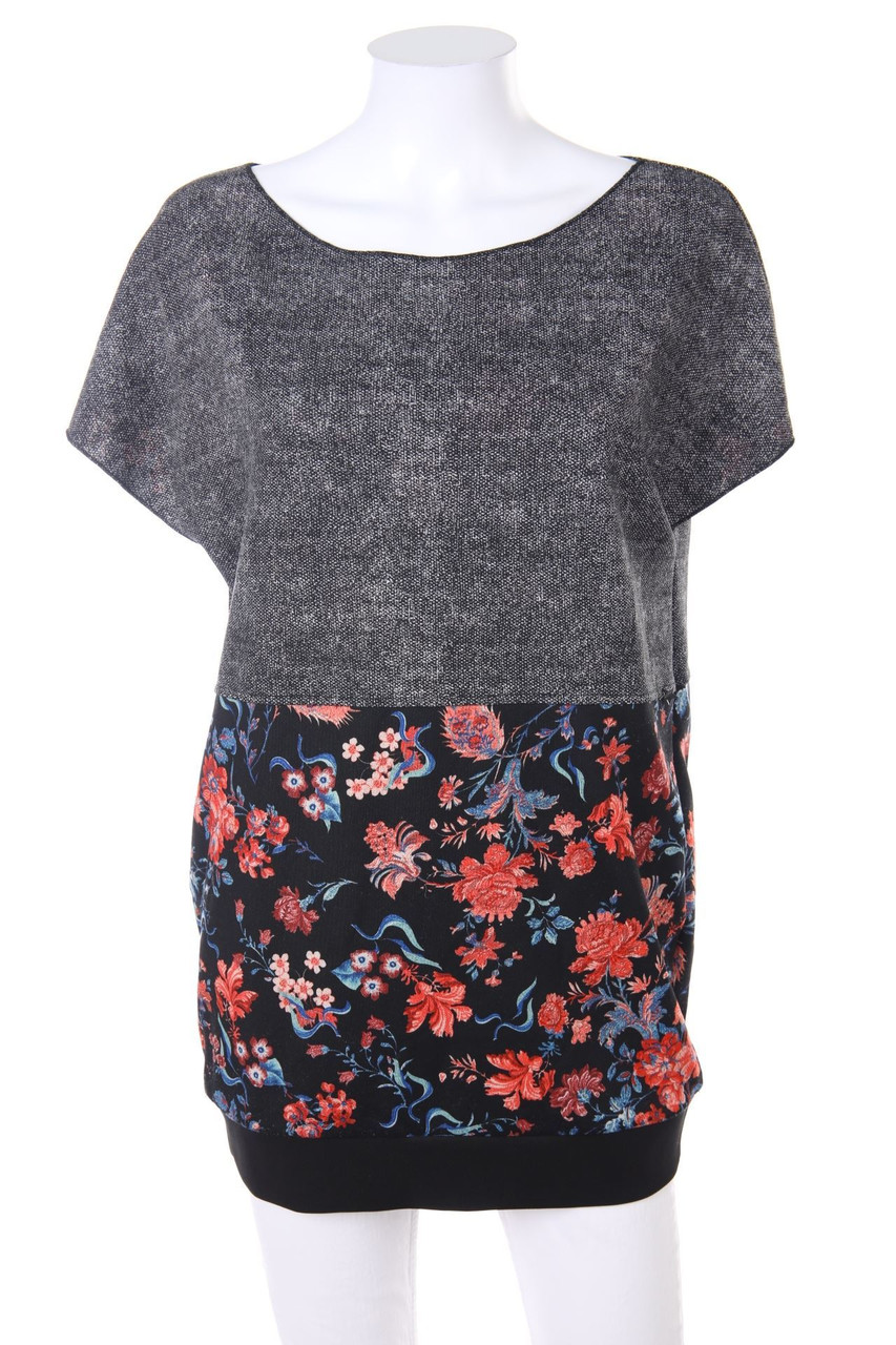 IMPERIAL - Kurzarm-Bluse mit floralem Muster - XS