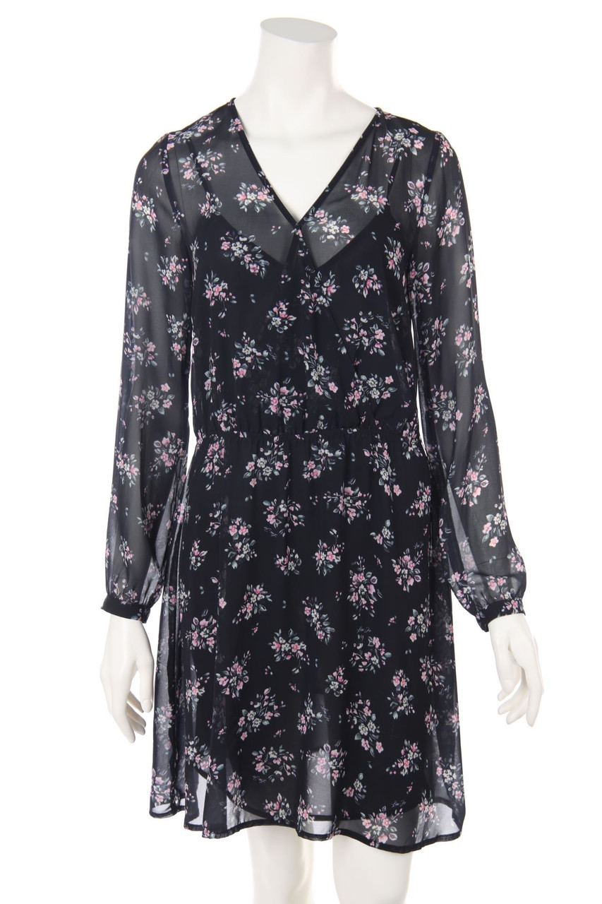 LIU JO - Chiffon-dress with Wrap-Effect with Flower Print - D 34