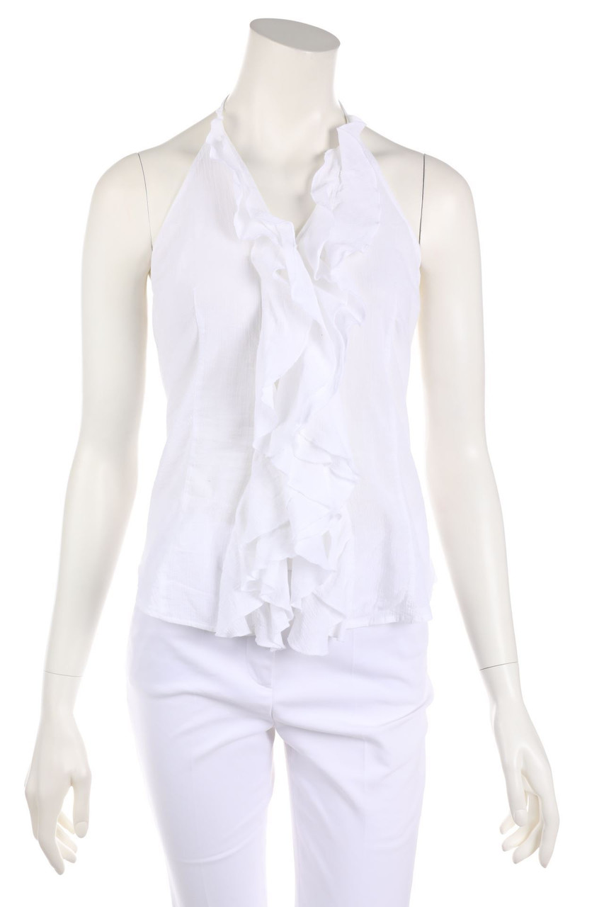 AJ ARMANI JEANS - Neckholder Blouse Top with Volants - D 38