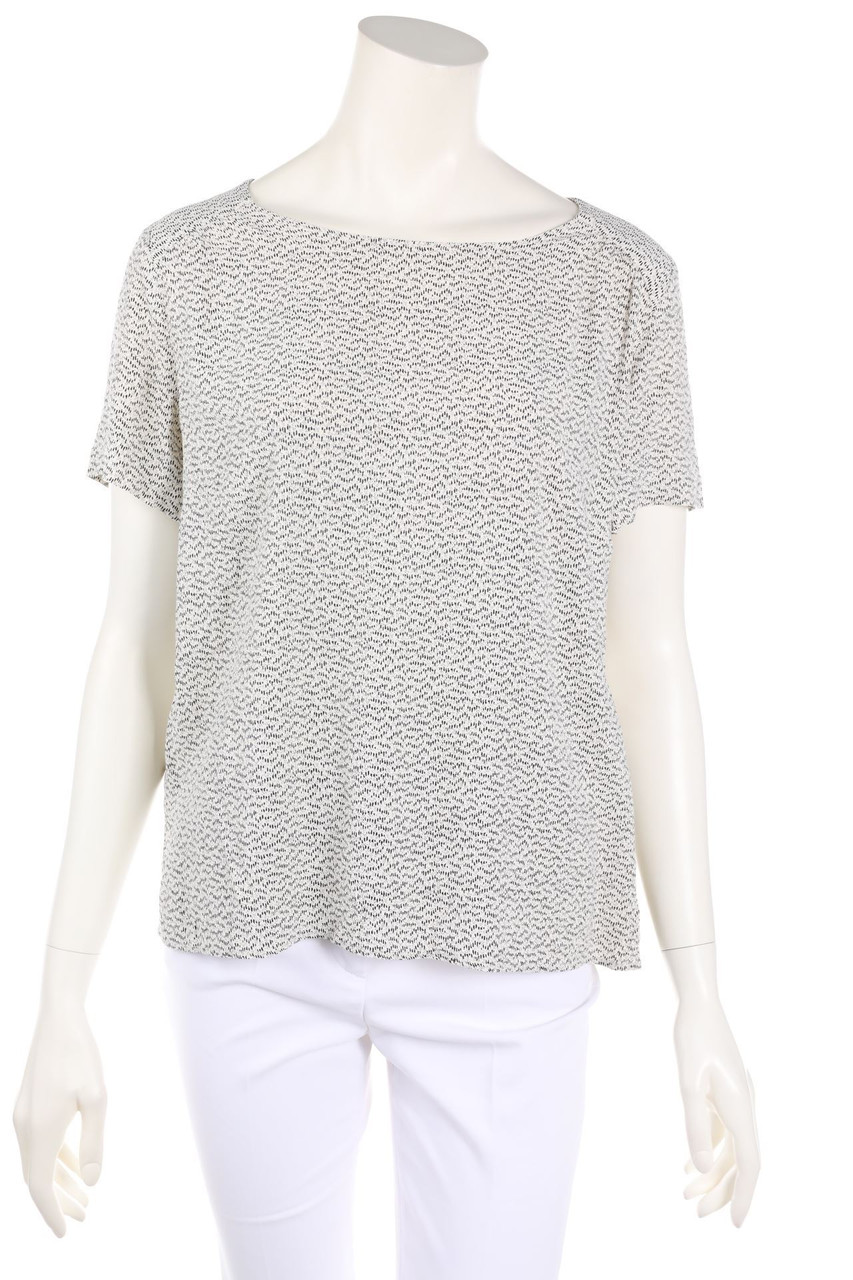 acoté - Kurzarm-Bluse mit Print - D 36