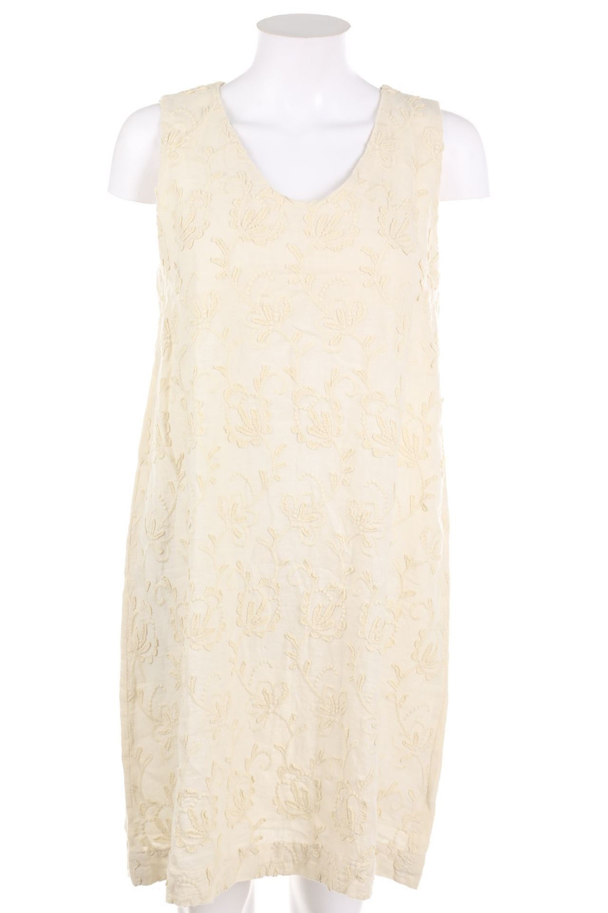 120%lino - Linen Dress with Embroideries - D 44