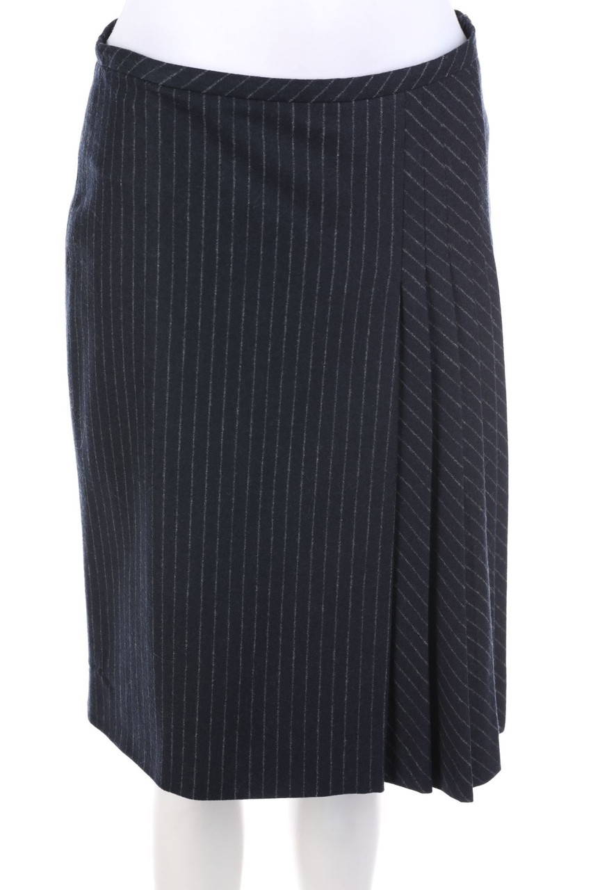 SPORTMAX - Pleated-Skirt with Pinstripes, Virgin Wool Mix - D 36