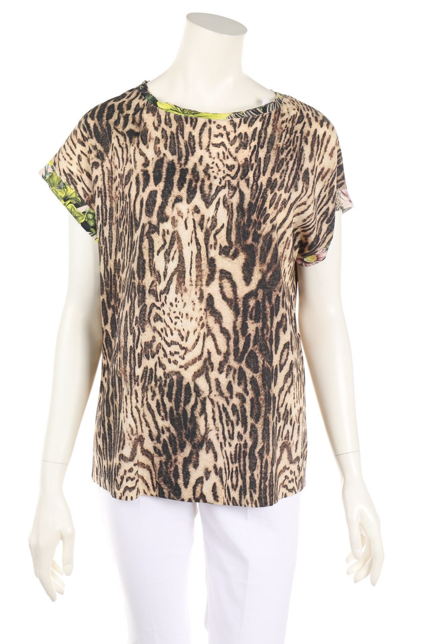 MARC CAIN - Seiden-Bluse mit Animal-Print - D 38