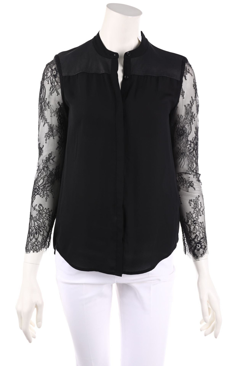 The Kooples - Bluse mit Leder-Details - XS