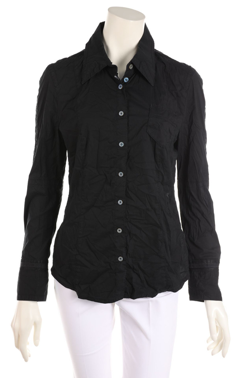 MARC CAIN - Hemd-Bluse mit Logo-Print - D 40