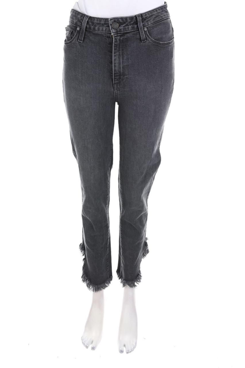PAIGE - straight cut used look jeans with Fringes - W28