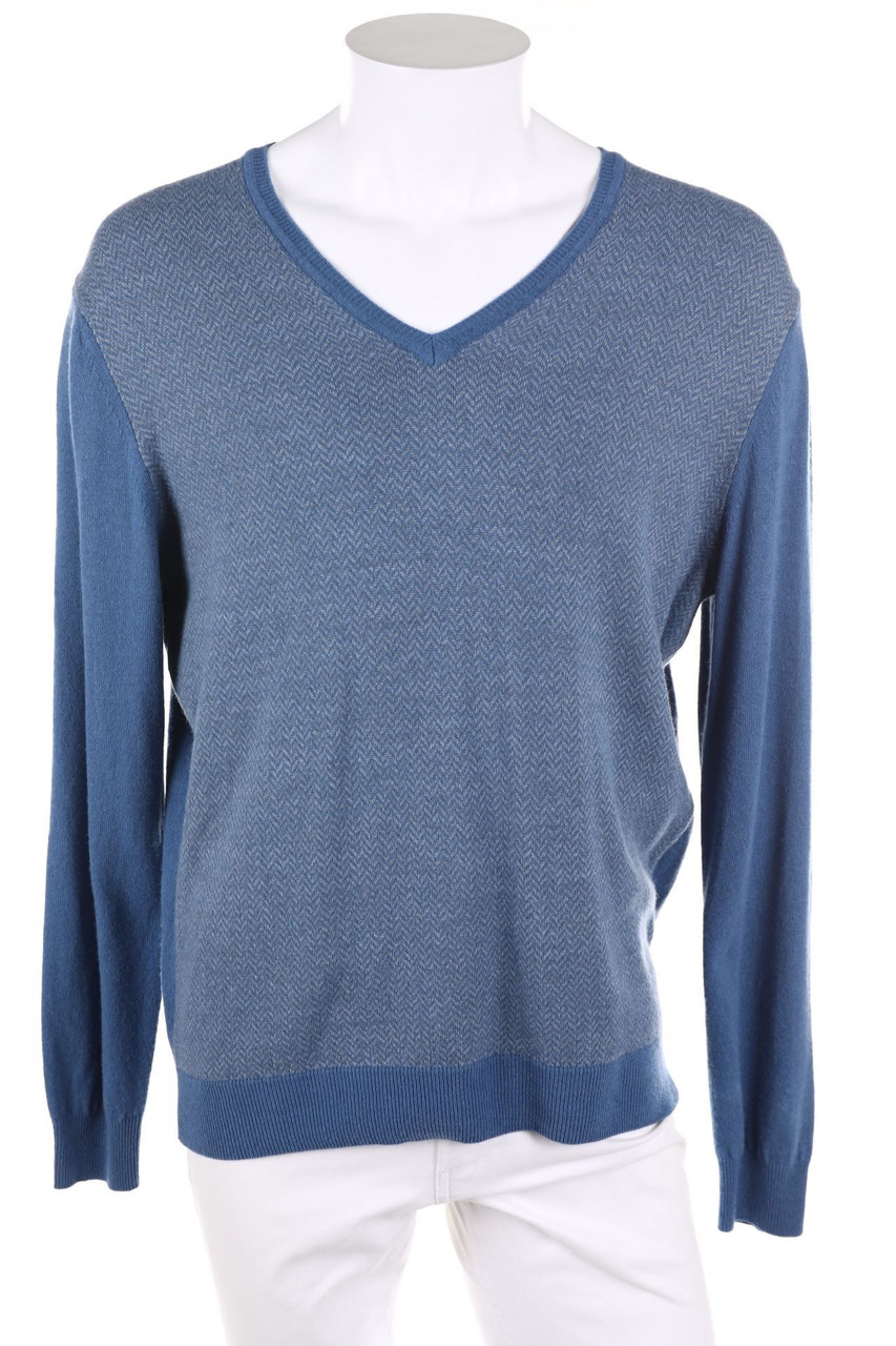 paul kehl - Muster-V-Neck-Pullover mit Kaschmir - XL