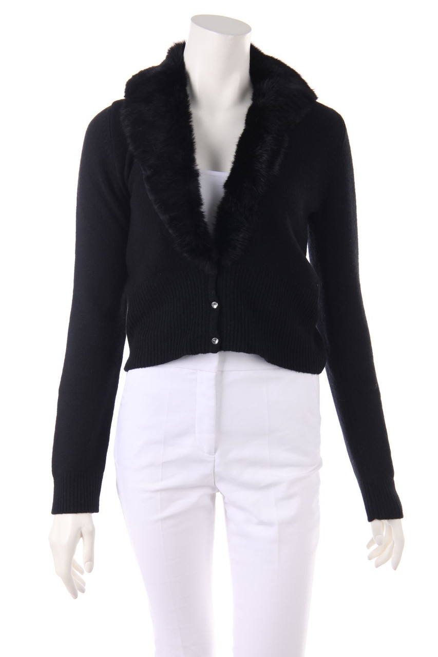 DAY BIRGER & MIKKELSEN - Cardigan aus Woll-Mix mit Kaninchen-Pelz - S