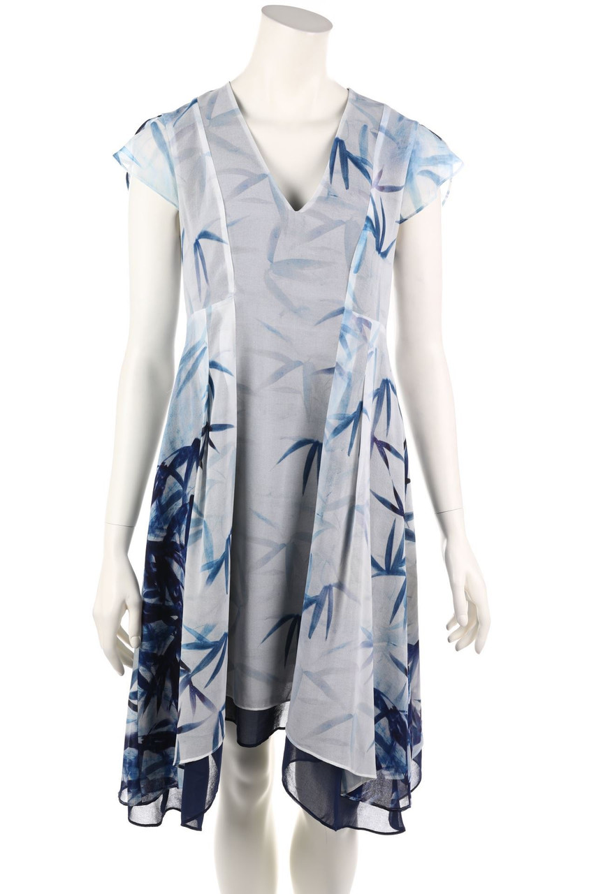 Phase Eight - Print-Dress with Asymmetrical Cut - D 34