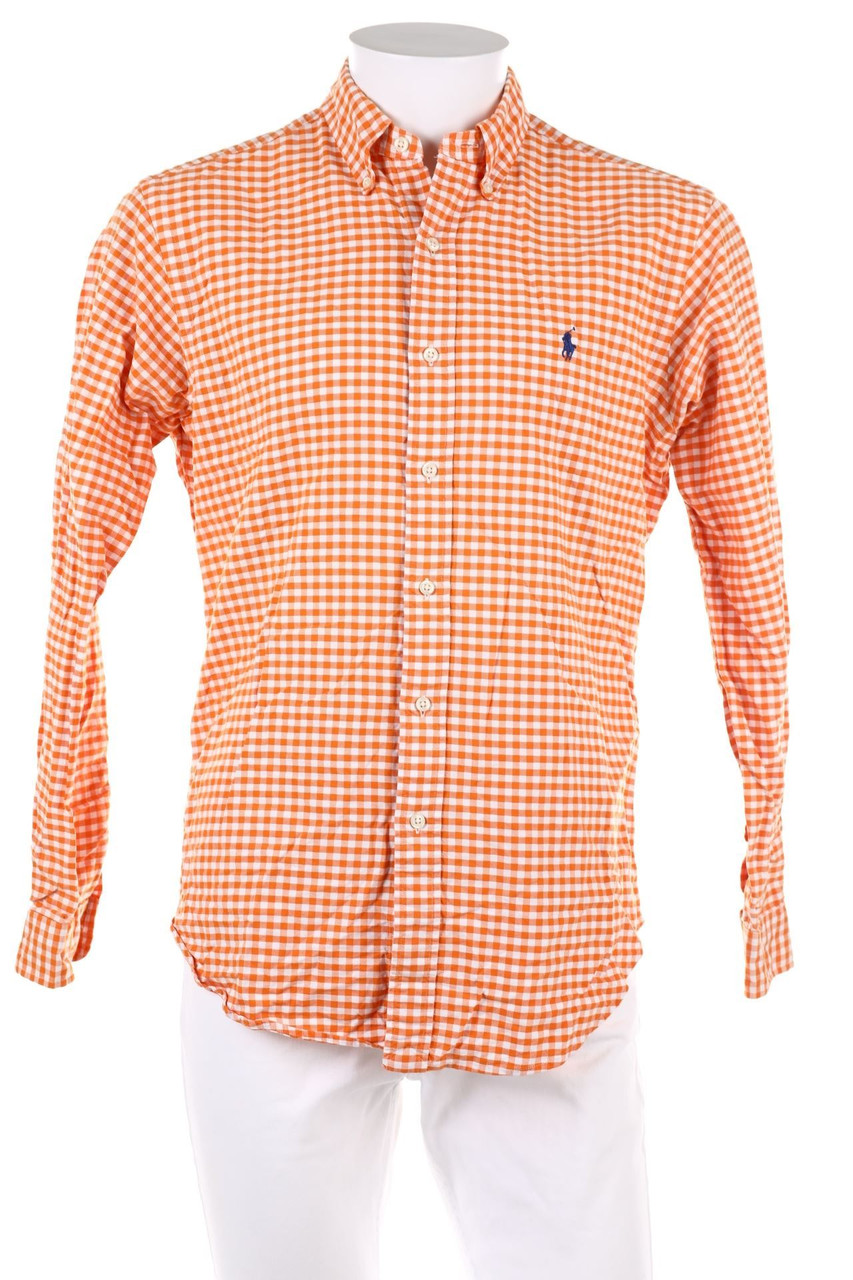 RALPH LAUREN - Basic-Karo-kariertes Button-down-Hemd aus Baumwolle mit Logo-Stickerei - M