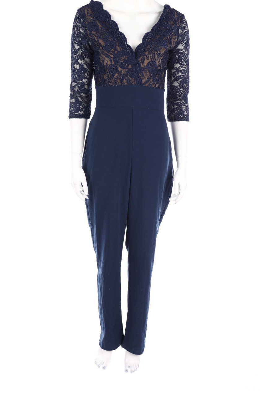 GLÜCK LBN - Jumpsuit mit Spitze mit Glitzer - L
