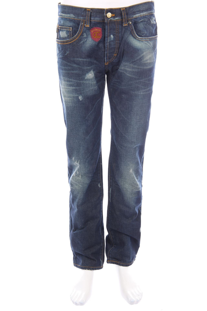 Just cavalli - Distressed Straight Cut Jeans mit Logo-Badge - 48