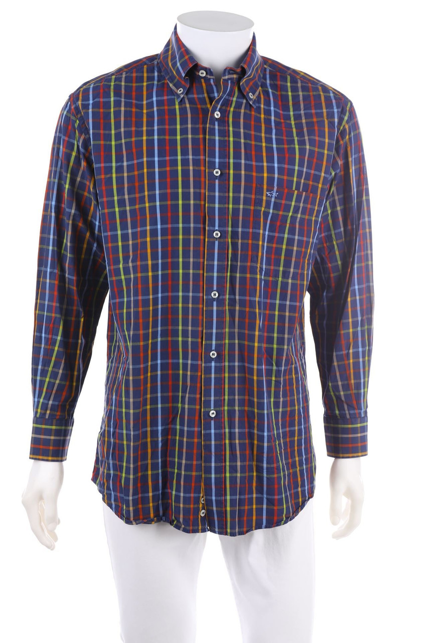 PAUL & SHARK - kariertes Button-down-Hemd mit Logo-Stickerei - 40