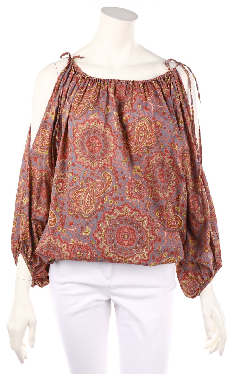 MAX&Co. - Cold-Shoulder-Boho-Tunika-Bluse mit Paisley-Print - D 36