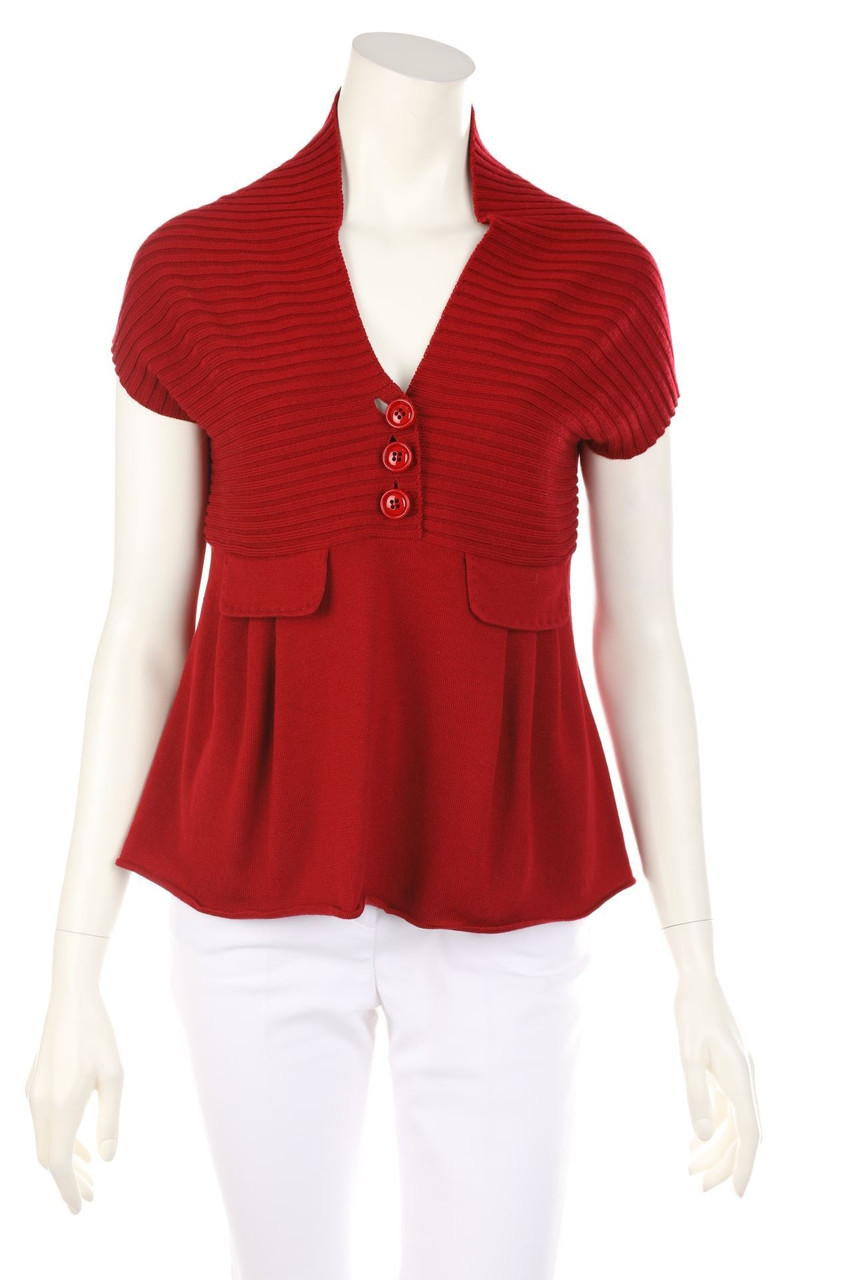 MOSCHINO CHEAP AND CHIC - Strick-Top aus Schurwolle mit Schalkragen - D 36