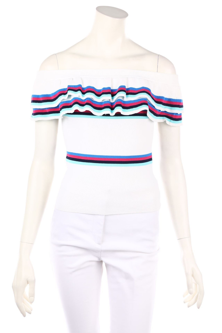 CLAUDIE PIERLOT - Carmen-Knit Top with Volants - D 34