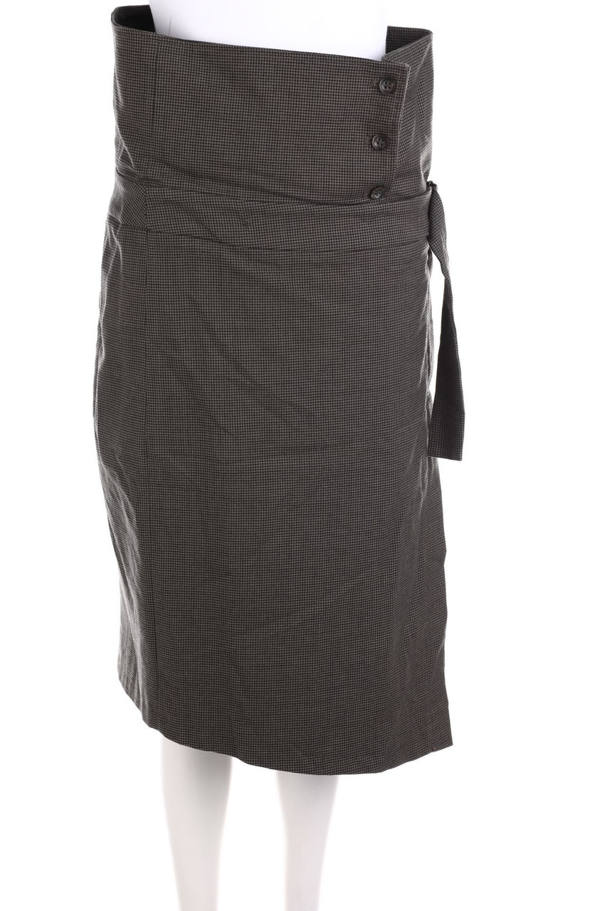 MARC AUREL - Midi Skirt, Virgin Wool Mix with Houndstooth Pattern - D 40