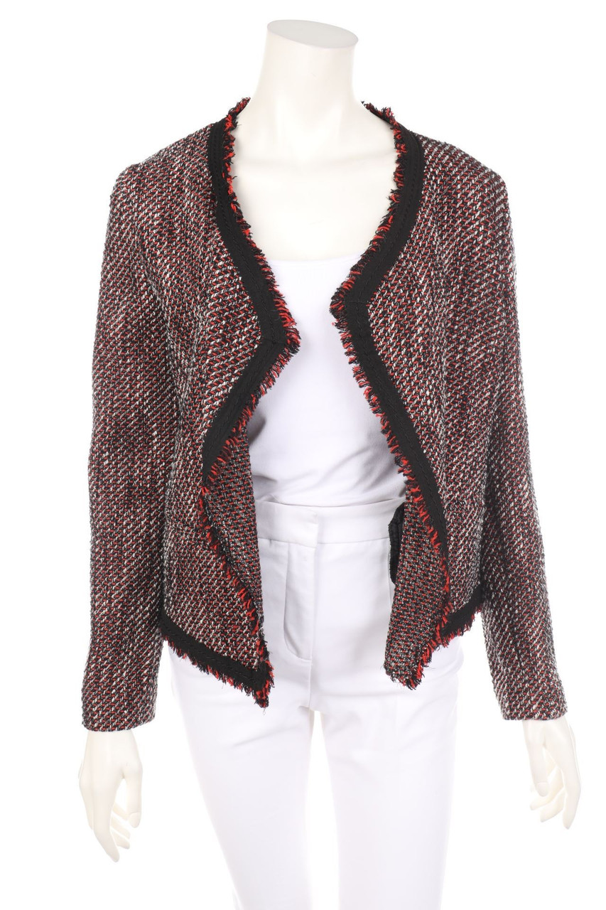 MARC AUREL - Jacke aus Schurwoll-Mix mit Fransen - D 38