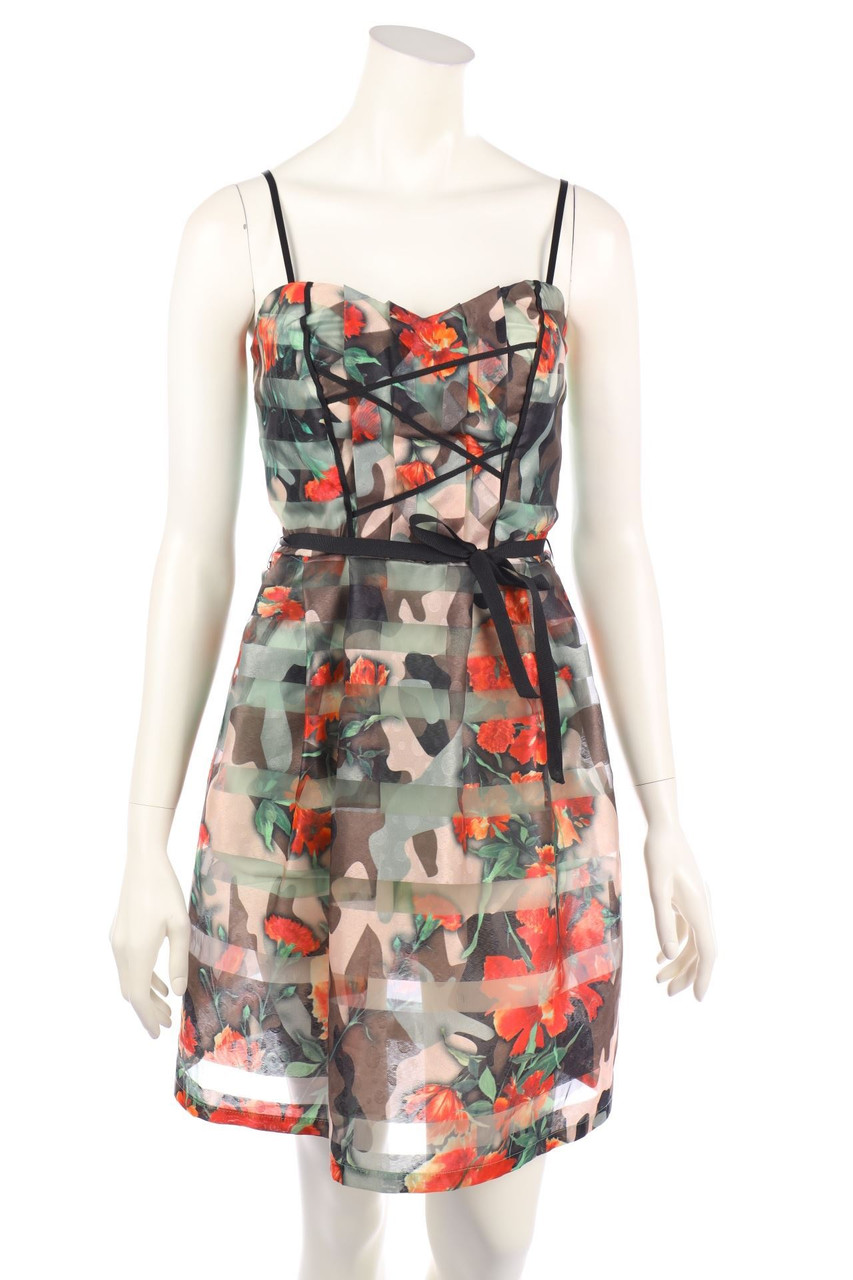 RINASCIMENTO - Cocktail Dress with Flower Print - S