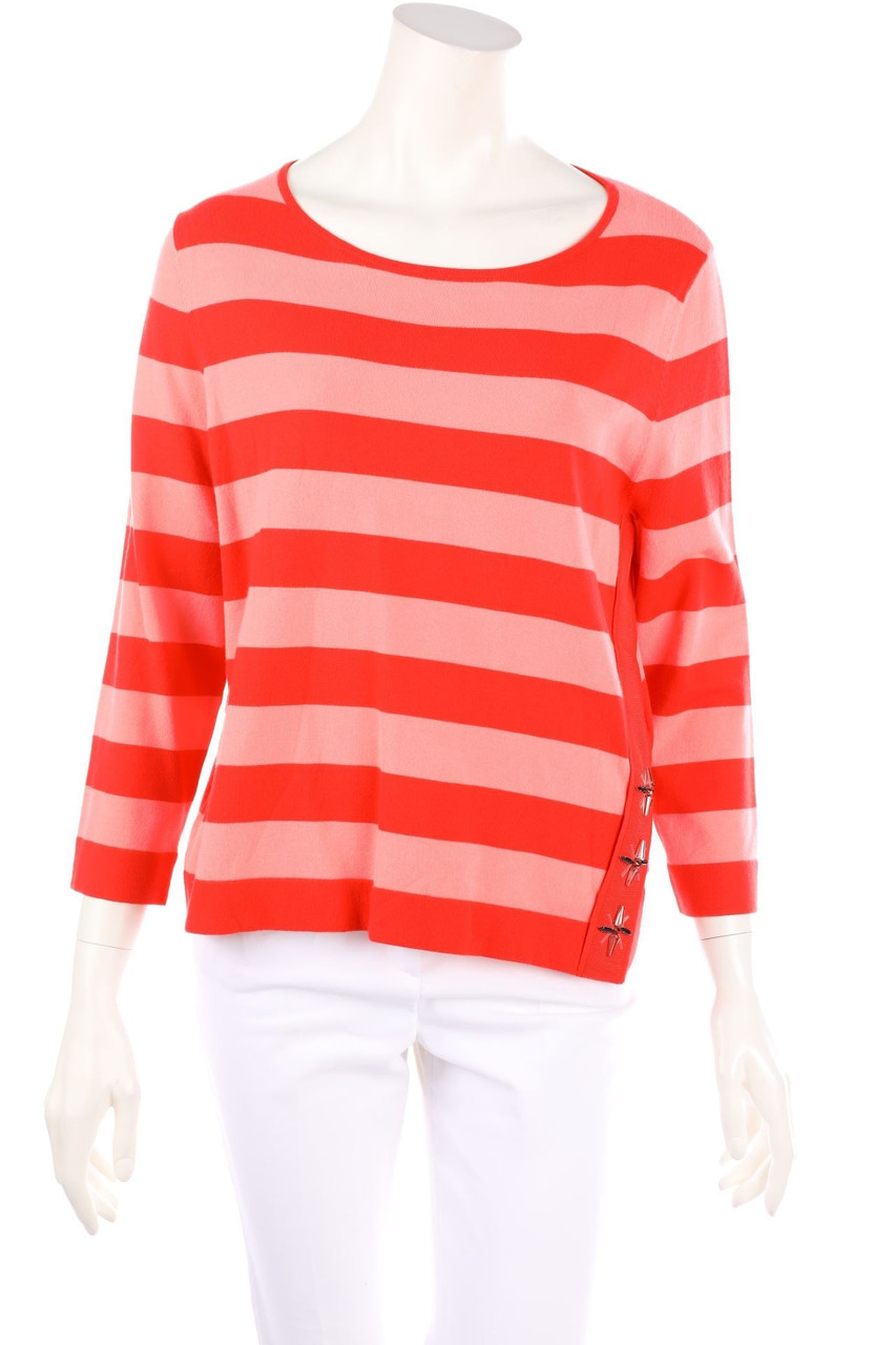 LUISA CERANO - Strick-Pullover mit Schmuckstein-Applikation - D 40